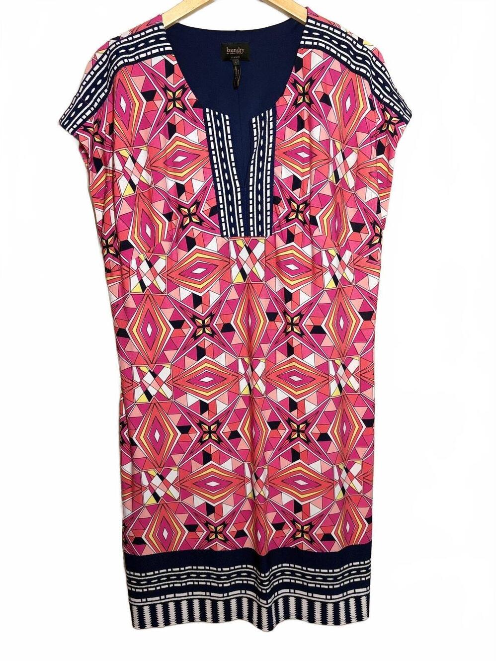 Laundry by Shelli Segal abstract geometric shift Dress L